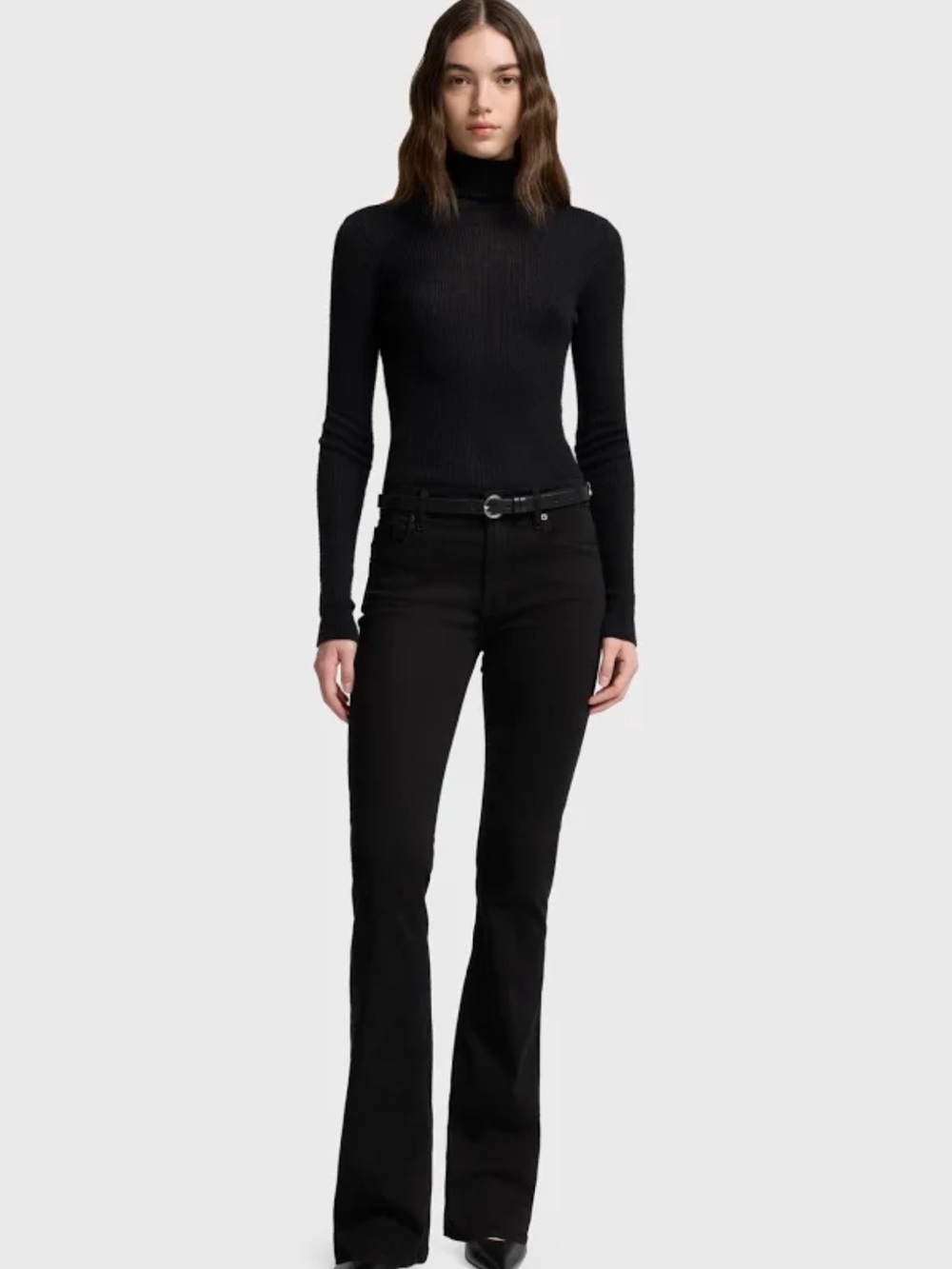 7 For All Mankind Karah Form Fitted Black Bootcut Jeans